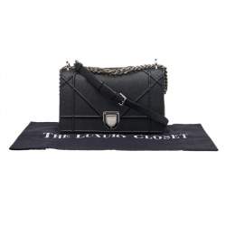 Dior Black Leather Medium Diorama Flap Shoulder Bag