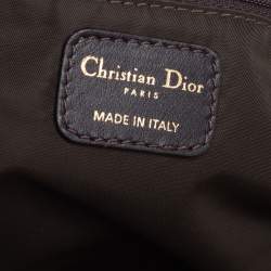 Pre Owned Dior Dark Brown Cannage Nylon and Leather Charming Doctor Bag