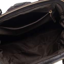 Pre Owned Dior Dark Brown Cannage Nylon and Leather Charming Doctor Bag