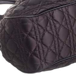 Pre Owned Dior Dark Brown Cannage Nylon and Leather Charming Doctor Bag