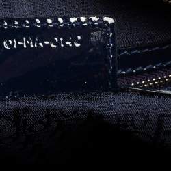 Pre Owned Dior Midnight Blue Cannage Patent Leather Large Lady Dior Tote