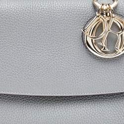 Pre Owned Dior Grey Leather Small Be Dior Top Handle Bag