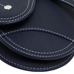 Pre Owned Dior Navy Blue Leather Saddle Wristlet Clutch
