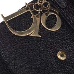 Pre Owned Dior Black Leather Lady Dior Wallet