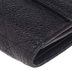 Pre Owned Dior Black Leather Lady Dior Wallet