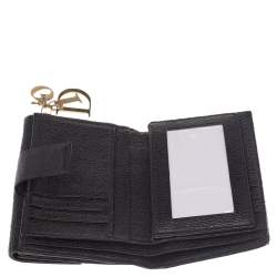 Pre Owned Dior Black Leather Lady Dior Wallet