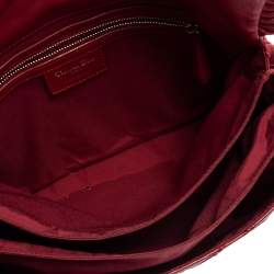 مملوكة مسبقًا Dior Burgundy Cannage Leather New Lock Ruffle Flap Bag