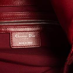 مملوكة مسبقًا Dior Burgundy Cannage Leather New Lock Ruffle Flap Bag