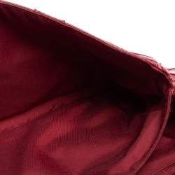 مملو كة مسبقًا Dior Burgundy Cannage Leather New Lock Ruffle Flap Bag