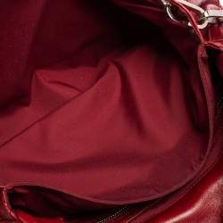 مملوكة مسبقًا Dior Burgundy Cannage Leather New Lock Ruffle Flap Bag