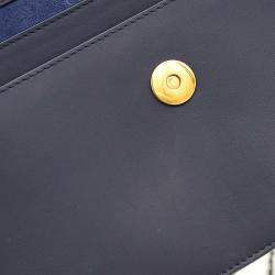 مملوكة مسبقًا Dior Navy Blue Leather Saddle Shoulder Bag 