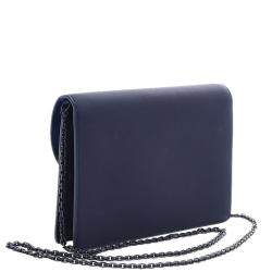 مملوكة مسبقًا Dior Navy Blue Leather Saddle Shoulder Bag 