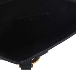 Pre Owned Dior Black Leather Saddle Belt Bag