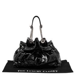 Pre Owned Dior Black Cannage Patent Leather Le Trente Hobo