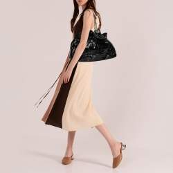 Pre Owned Dior Black Cannage Patent Leather Le Trente Hobo