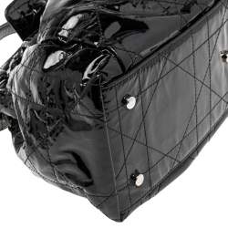 Pre Owned Dior Black Cannage Patent Leather Le Trente Hobo