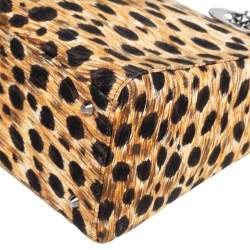 مملوكة مسبقًا Dior Brown/Beige Animal Print Fabric Medium Lady Dior Tote