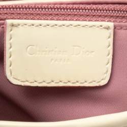 Pre Owned Dior Beige/Pink Floral Oblique Canvas Saddle Bag