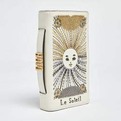 Pre Owned Dior Cream Leather "Le Soleil" Tarot Pouch