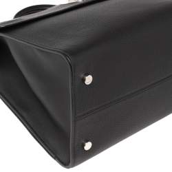Pre Owned Dior Black Leather Large Diorever Top Handle Bag
