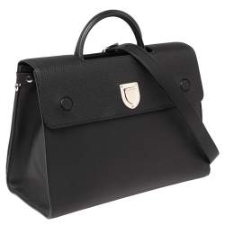 Pre Owned Dior Black Leather Large Diorever Top Handle Bag