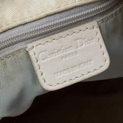 Pre Owned Dior Cream Oblique Canvas And Leather Ethnic Hobo