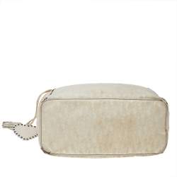 Pre Owned Dior Cream Oblique Canvas And Leather Ethnic Hobo