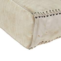 Pre Owned Dior Cream Oblique Canvas And Leather Ethnic Hobo