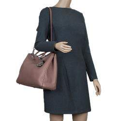 Pre Owned Dior Light Brown Leather Large Diorissimo Shopper Tote