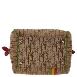 Pre Owned Dior Mulitcolor Trotter Canvas And Leather Rasta Bowler Bag