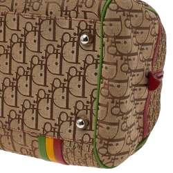 Pre Owned Dior Mulitcolor Trotter Canvas And Leather Rasta Bowler Bag