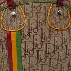 Pre Owned Dior Mulitcolor Trotter Canvas And Leather Rasta Bowler Bag
