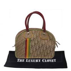 Pre Owned Dior Mulitcolor Trotter Canvas And Leather Rasta Bowler Bag
