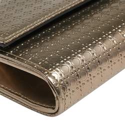 مملوكة مسبقًا محفظة بسلسلة ديور كرويزير جلد لامع ميكروكاناج ذهبي ميتاليك 