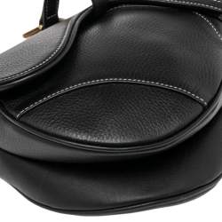 Pre Owned Dior Black Leather Saddle Bag