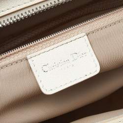 Pre Owned Dior Beige Diorissimo Canvas And Leather Floral Embroidered Trotter Satchel