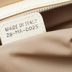 Pre Owned Dior Beige Diorissimo Canvas And Leather Floral Embroidered Trotter Satchel