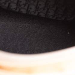 Pre Owned حقيبة يد توتس ديور ليدي ديور متوسطة جلد لامع كاناج كريمي