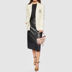 Pre Owned Dior Beige Satin Mini Saddle Bag