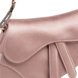 Pre Owned Dior Beige Satin Mini Saddle Bag
