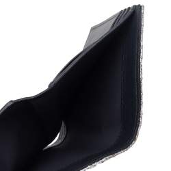 Pre Owned Dior Silver Cannage Foil Leather Compact Wallet