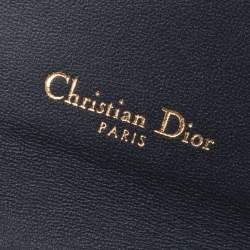 Pre Owned Dior Silver Cannage Foil Leather Compact Wallet