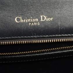 Pre Owned حقيبة كتف ديور ديوراما جلد ميكروكاناج ذهبي ميتاليك لامع متوسطة