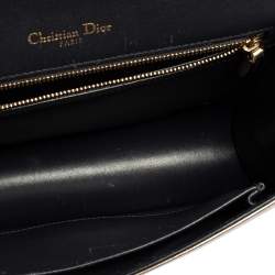 Pre Owned حقيبة كتف ديور ديوراما جلد ميكروكاناج ذهبي ميتاليك لامع متوسطة