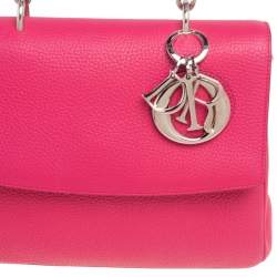 Pre Owned Dior Pink Leather Small Be Dior Flap Top Handle Bag
