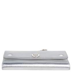 Dior Silver Leather Diorever Wallet on Chain 