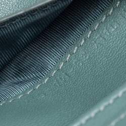 Pre Owned Dior Green Cannage Leather Lady Dior Flap Card Holder