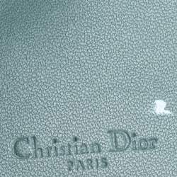 Pre Owned Dior Green Cannage Leather Lady Dior Flap Card Holder