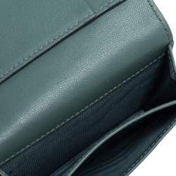 Pre Owned Dior Green Cannage Leather Lady Dior Flap Card Holder