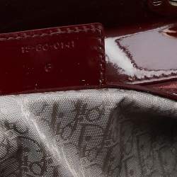 Pre Owned Dior Burgundy Patent Leather Large Lady Dior Tote